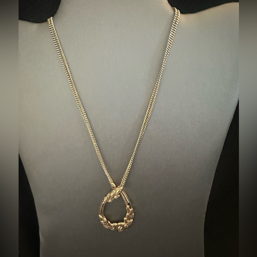 Napier Laurel Leaf Gold Tone Necklace